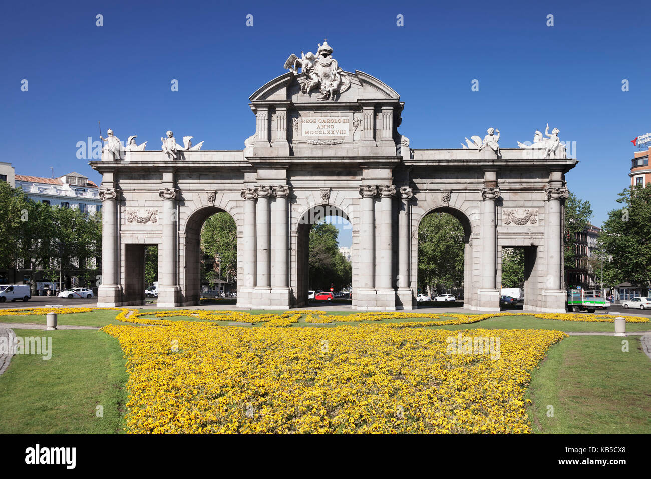 Puerta de Alcala, Plaza de Indepencia, Madrid, Spanien, Europa Stockfoto