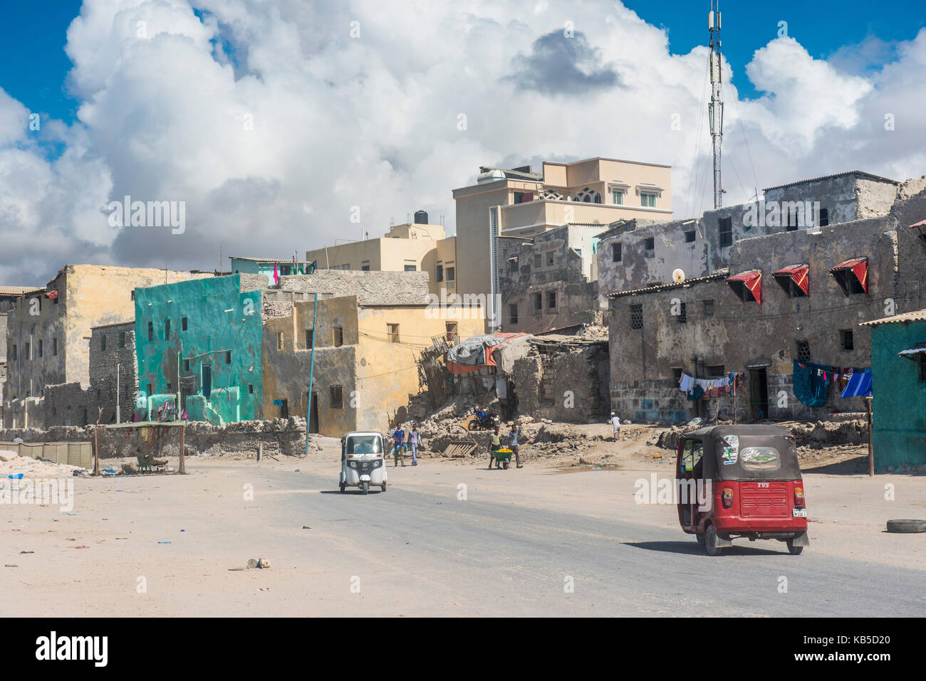 Die zerstörte Altstadt von Mogadischu, Somalia, Afrika Stockfoto