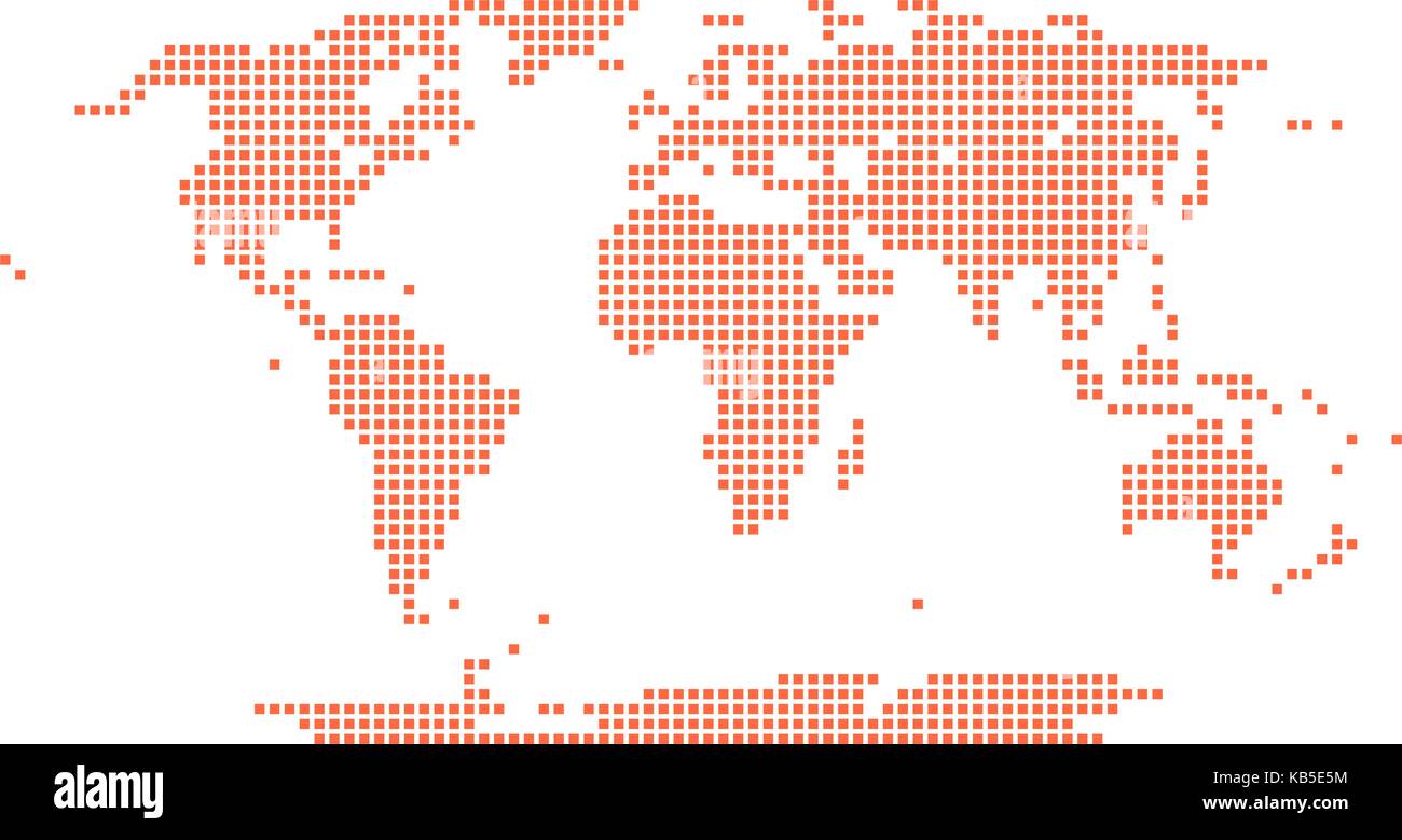 Es in allen ihren Designs verwenden. Welt Karte Atlas Hintergrund in flachen dot Stil in eine quadratische Form. Schnelle und einfache recolorable Form. Vector Illustration Stock Vektor