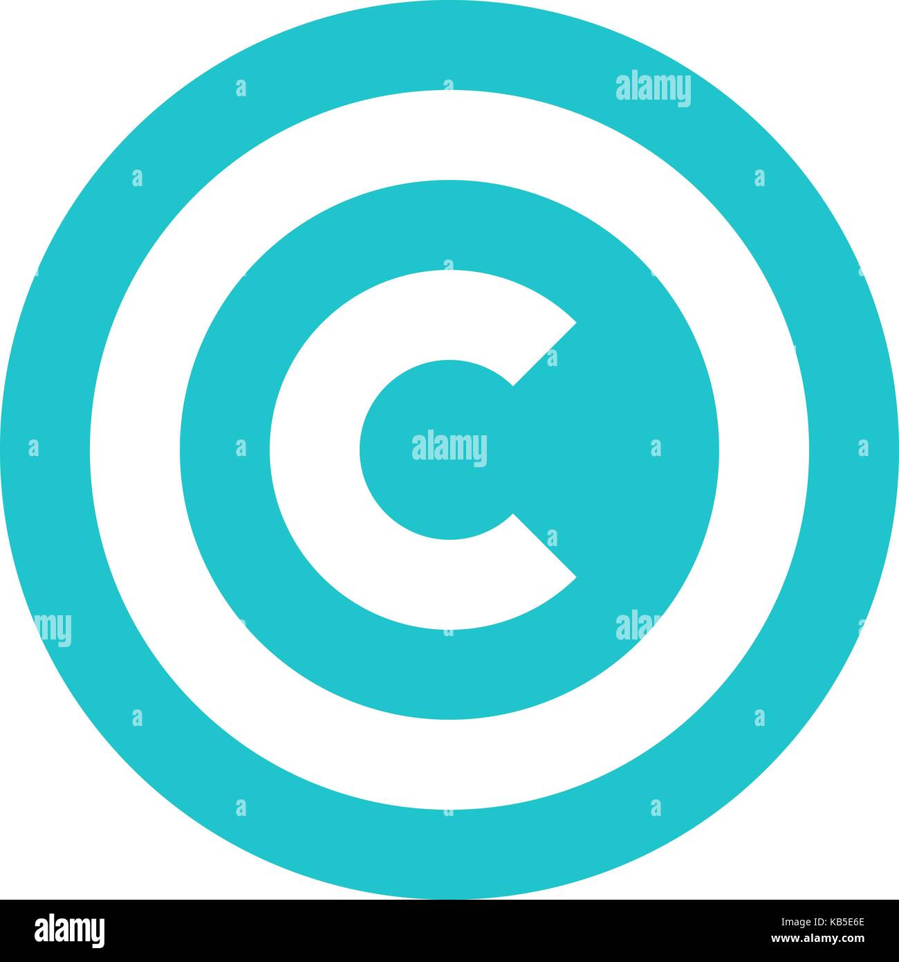 Das Copyright Symbol oder Copyright Zeichen, ein Großbuchstabe eingekreist C. Flat Style button Web Internet Symbol. Vektor illustratration Stock Vektor