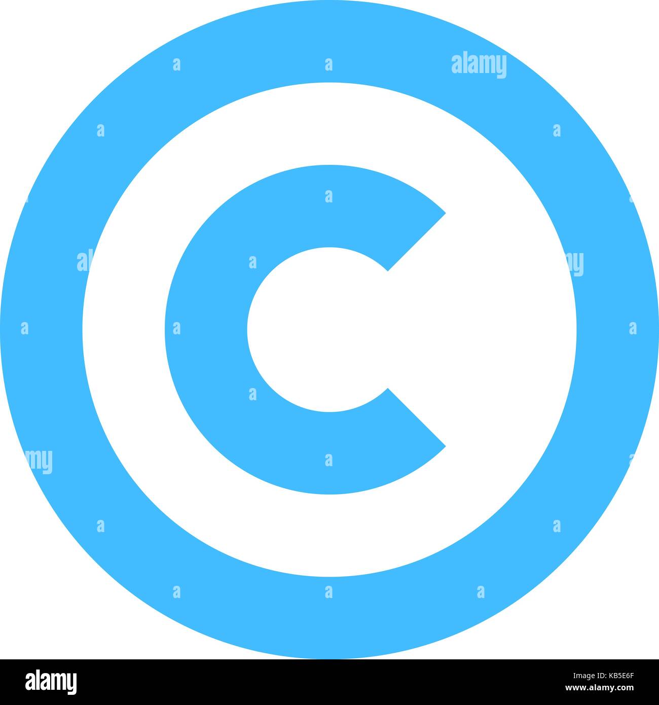 Das Copyright Symbol oder Copyright Zeichen, ein Großbuchstabe eingekreist C. Flat Style button Web Internet Symbol. Vektor illustratration Stock Vektor