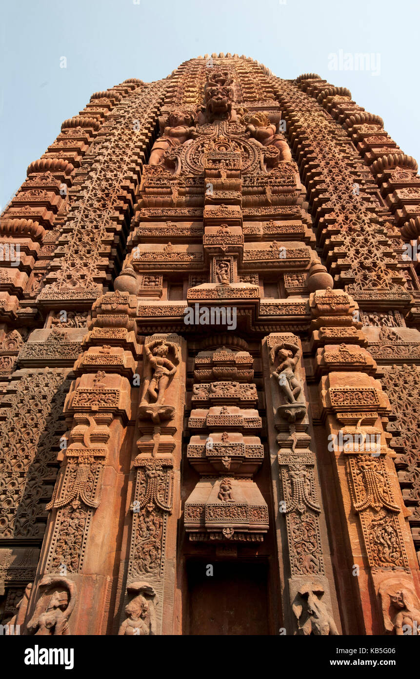 Rajarani Tempel, 11. Jahrhundert Hindu Tempel von lokalen roten Sandstein, Bhubaneswar, Odisha, Indien, Asien gebaut Stockfoto