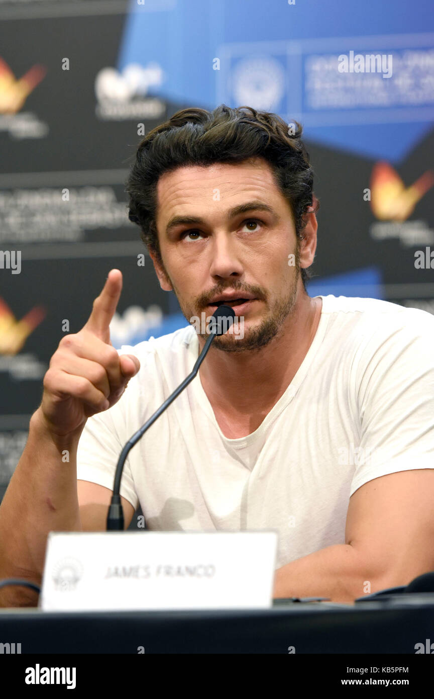 San Sebastian, Spanien. September 2017. James Franco nimmt am 28. September 2017 an der Pressekonferenz "The Disaster Artist" während des 65. San Sebastian Film Festivals in San Sebastian, Spanien, Teil. Quelle: Geisler-Fotopress/Alamy Live News Stockfoto