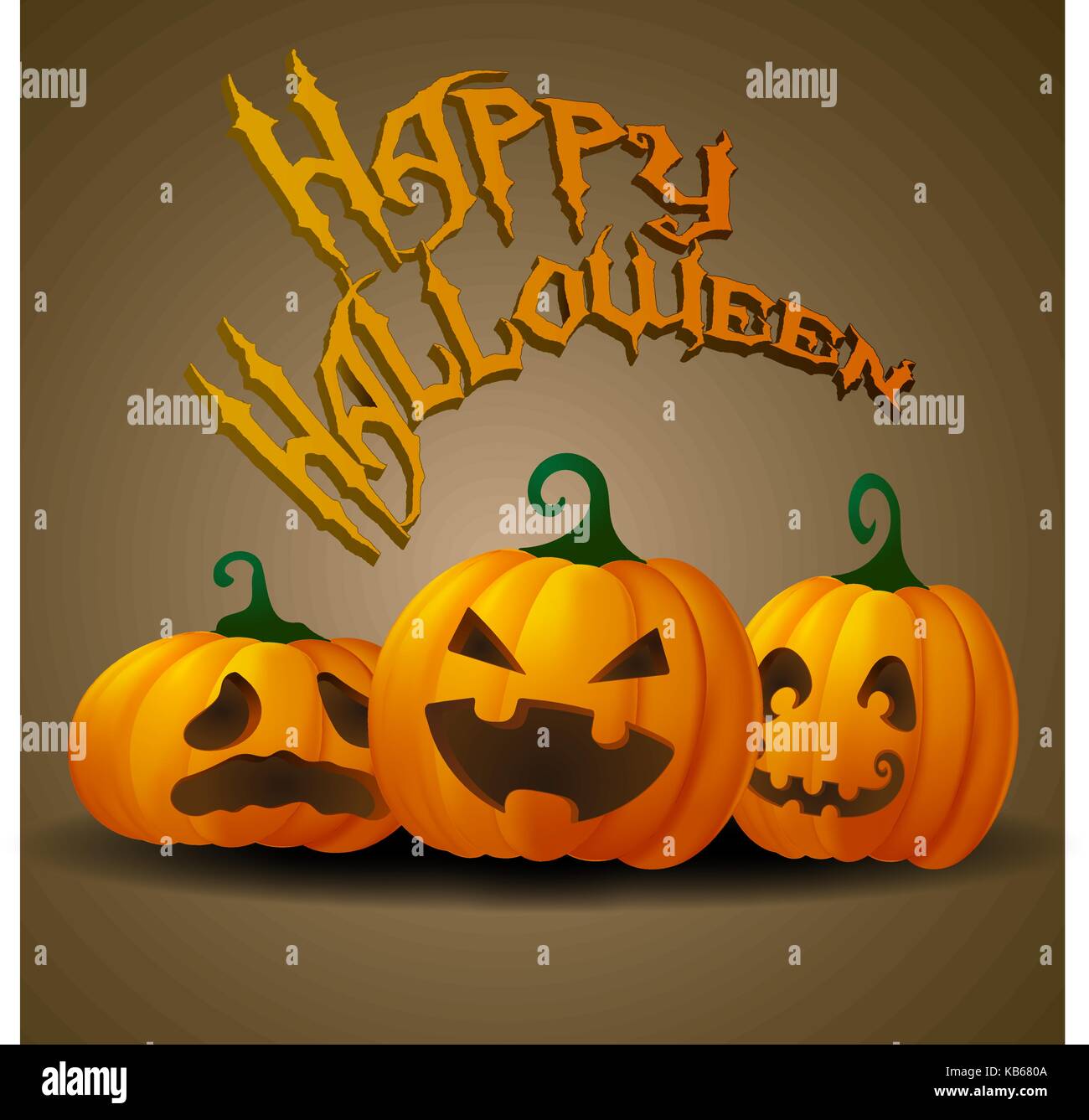 Happy Halloween Card mit funny jack o Laternen Stock Vektor