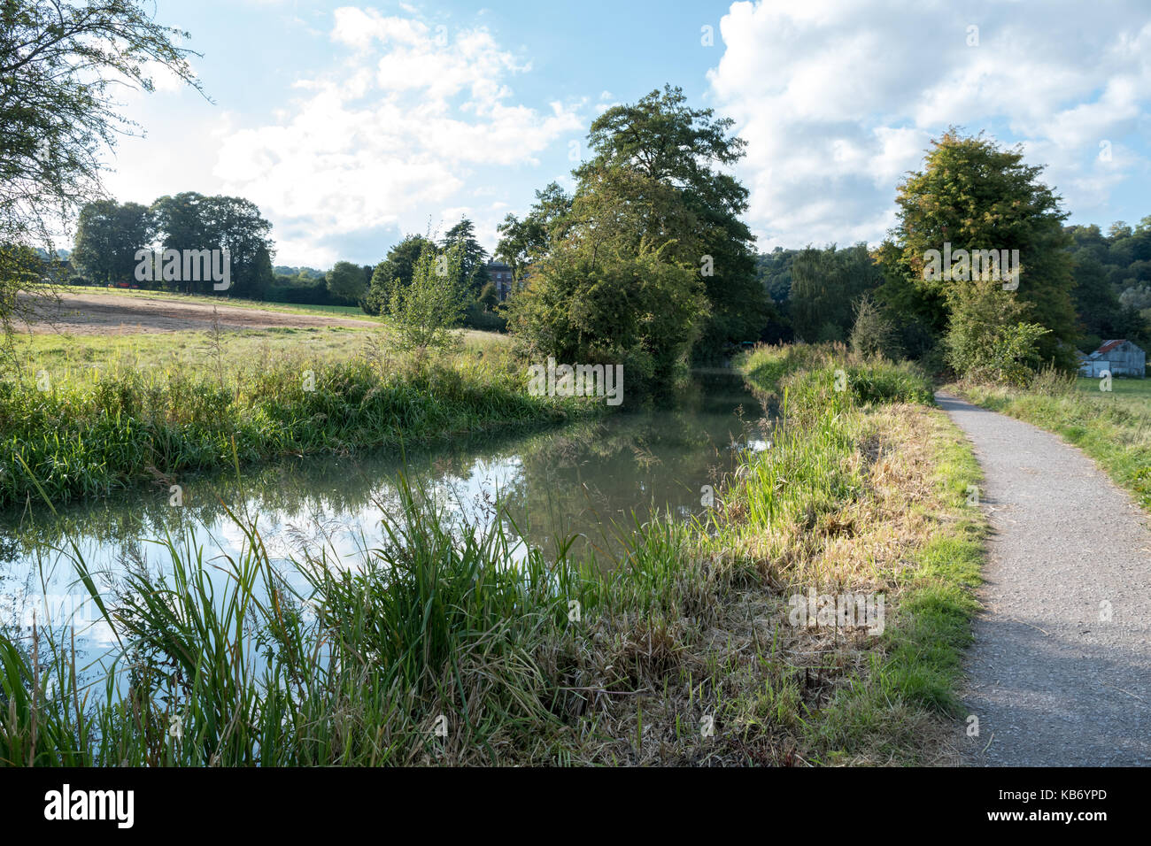 Sommer Abend Ende September neben dem Cromford Canal in The Derbyshire Peak District Stockfoto