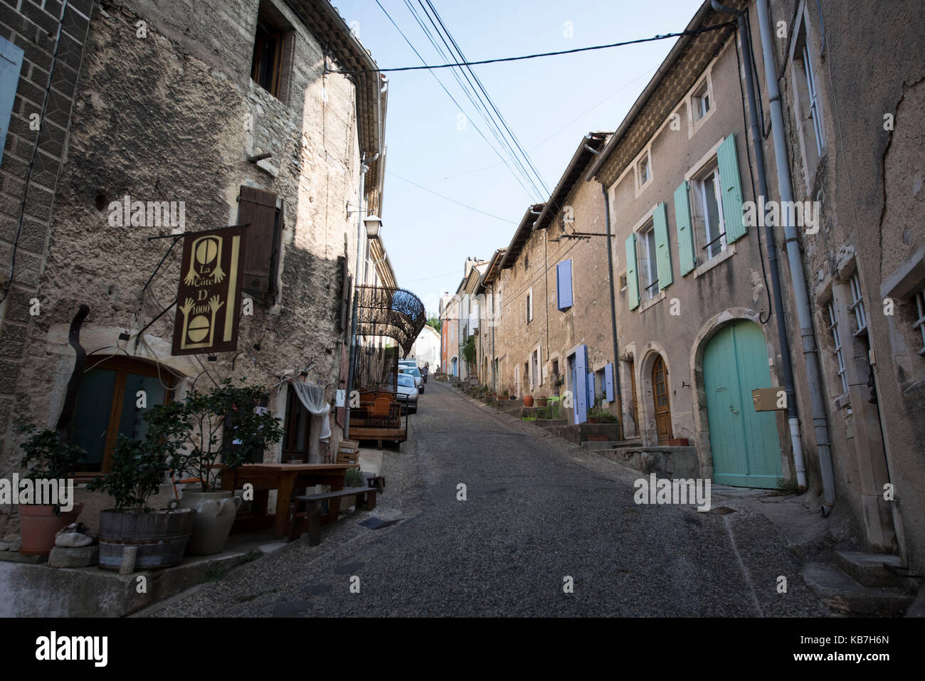 Ländliche Dorf Straße Marsanne Auvergne Rhône-Alpes Frankreich Stockfoto