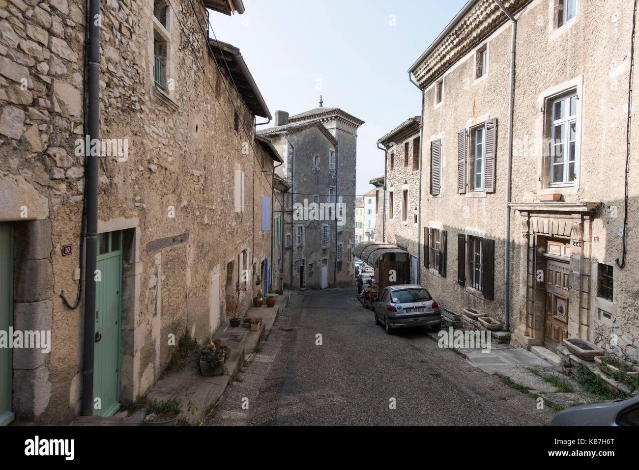 Ländliche Dorf Straße Marsanne Auvergne Rhône-Alpes Frankreich Stockfoto
