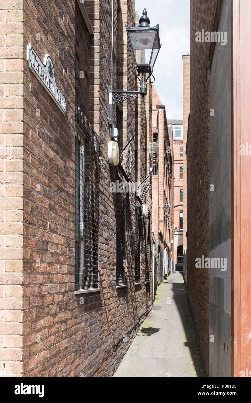 Truswell Yard enge Passage in Nottingham. Stockfoto