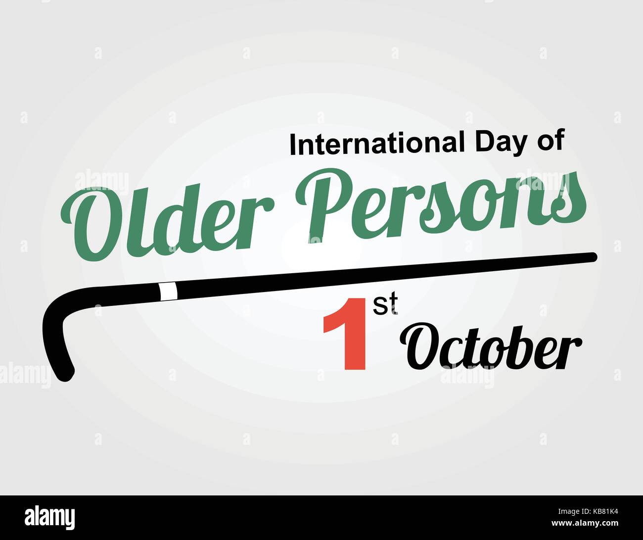 Internationaler Tag der alte Personen im Oktober mit einem Stock-Vector Illustration Stock Vektor