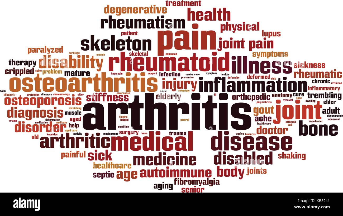 Arthritis Wort cloud Konzept. Vector Illustration Stock Vektor