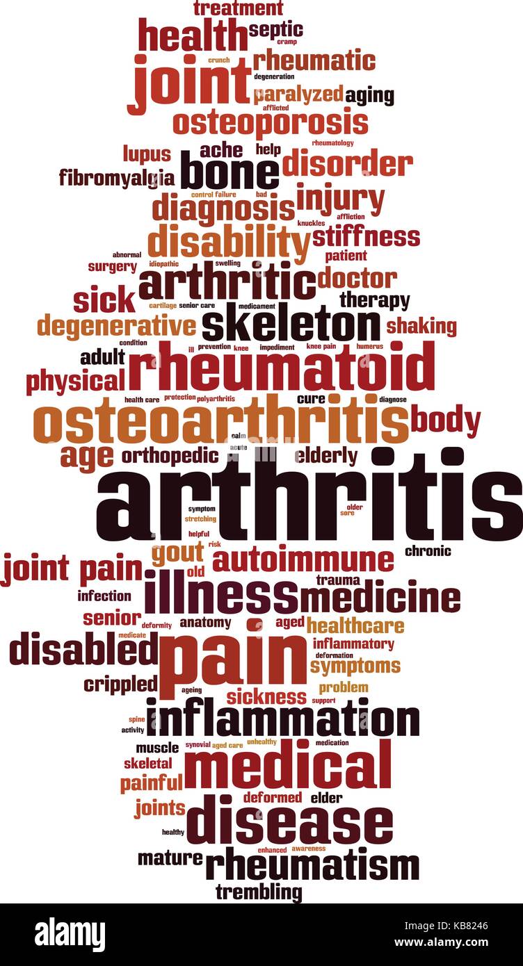 Arthritis Wort cloud Konzept. Vector Illustration Stock Vektor