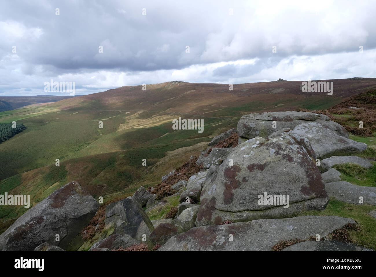 Derwent Flanke von Whinstone Lee Tor Stockfoto
