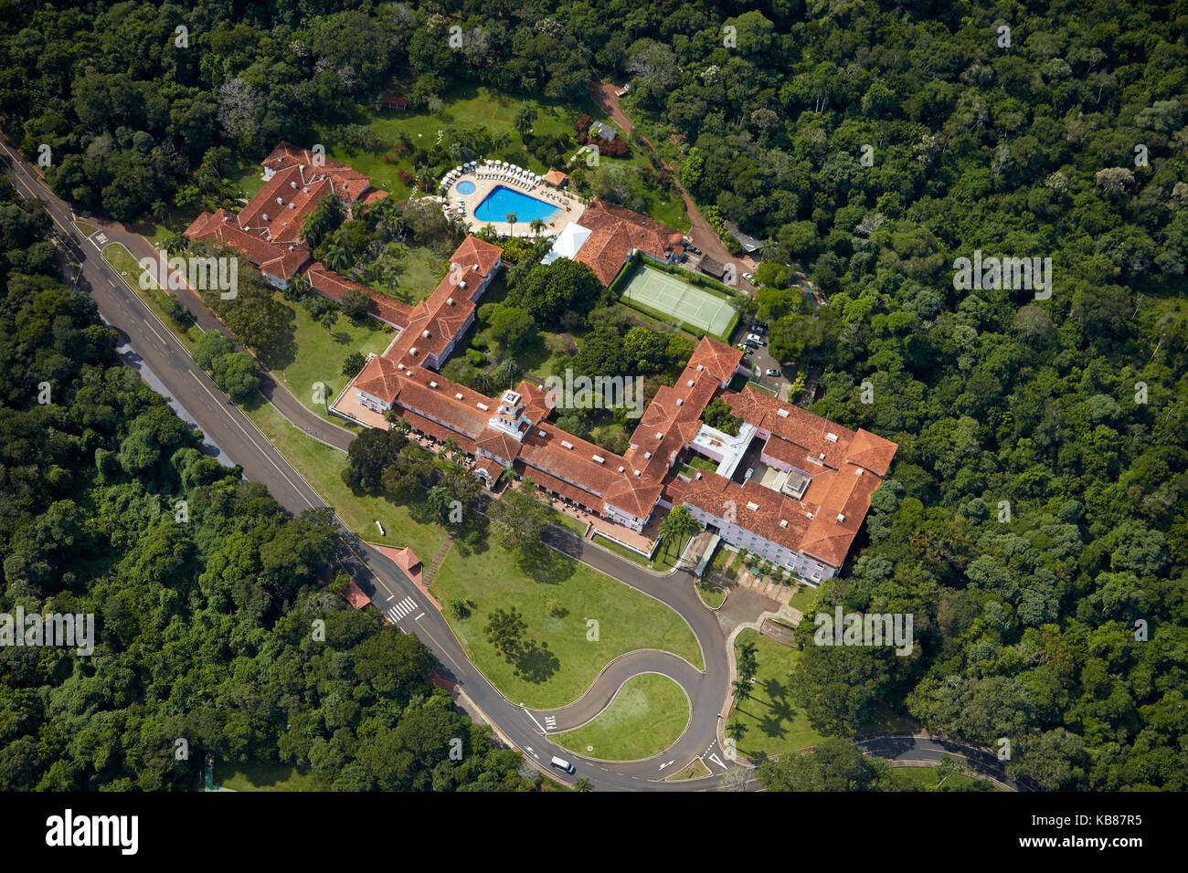 Belmond Hotel das Cataratas, Iguazu Falls, Parana State, Brasilien, Südamerika - Luftaufnahme Stockfoto