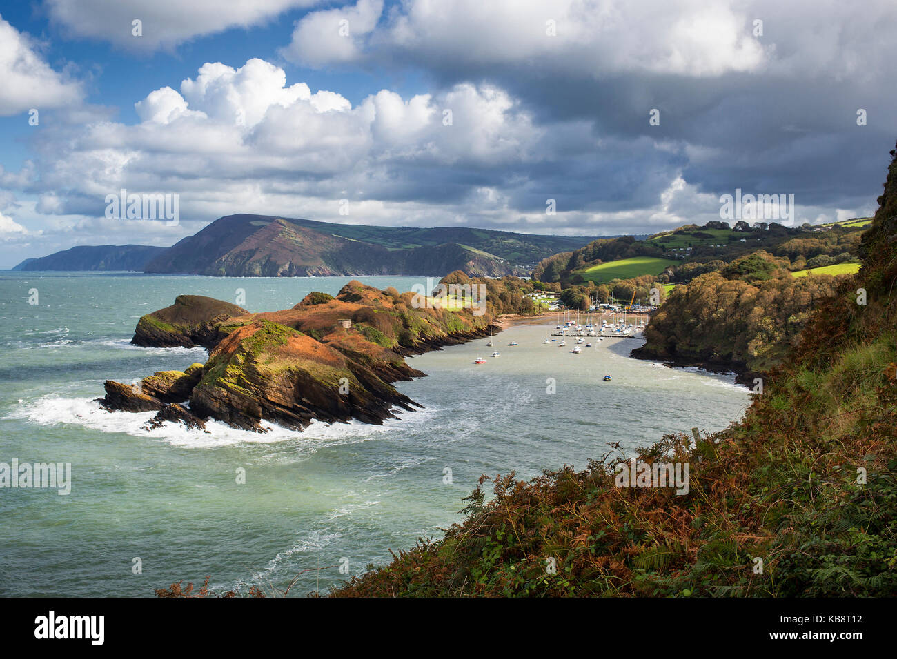 Küstenlandschaft an der Mündung der Bucht, in der Nähe von Ilfracombe in North Devon, Großbritannien Stockfoto