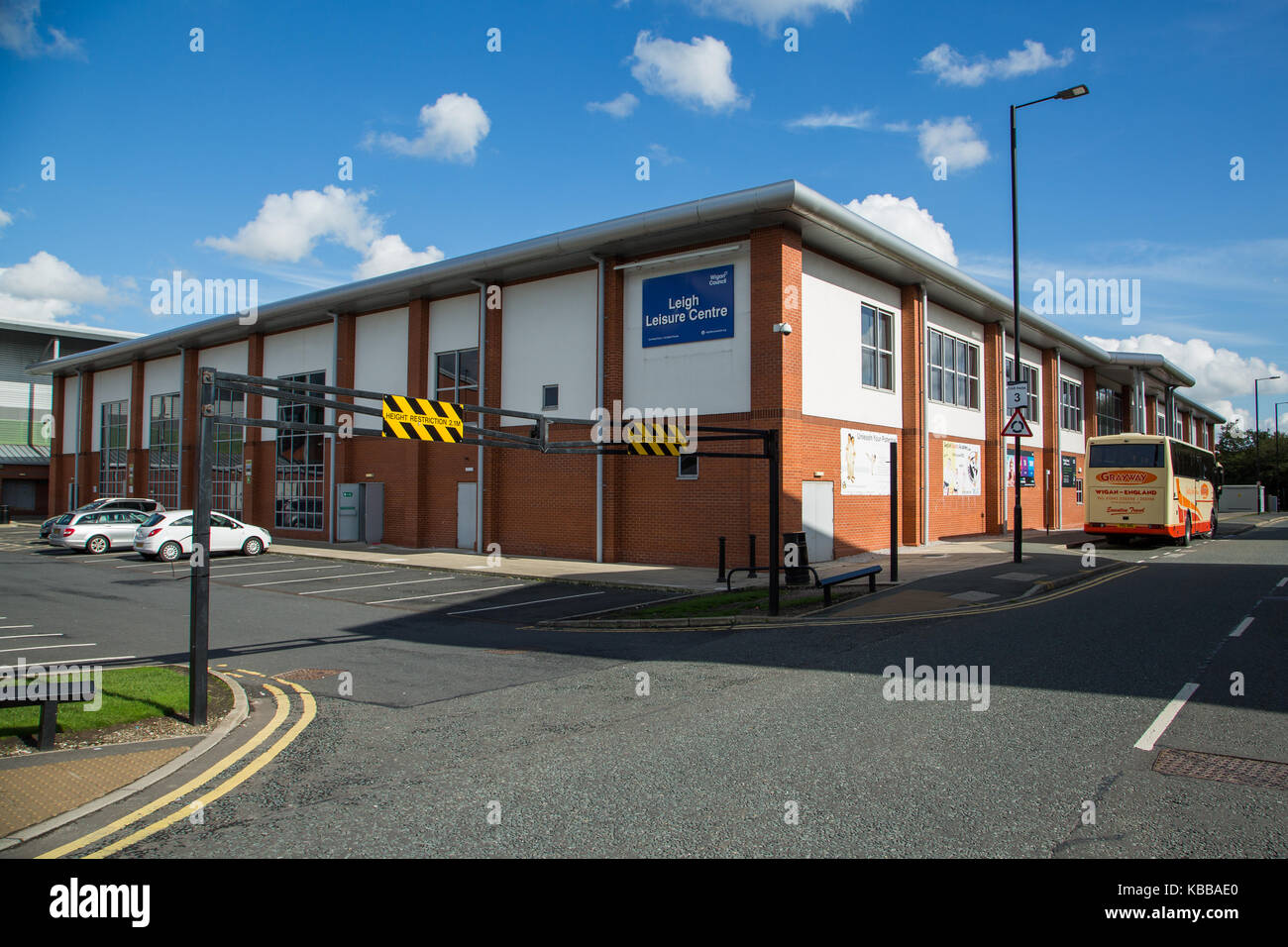 Leigh Freizeitanlage Fitness Club und Fitnessstudio Leigh Sports Village, Leigh, England, Großbritannien Stockfoto