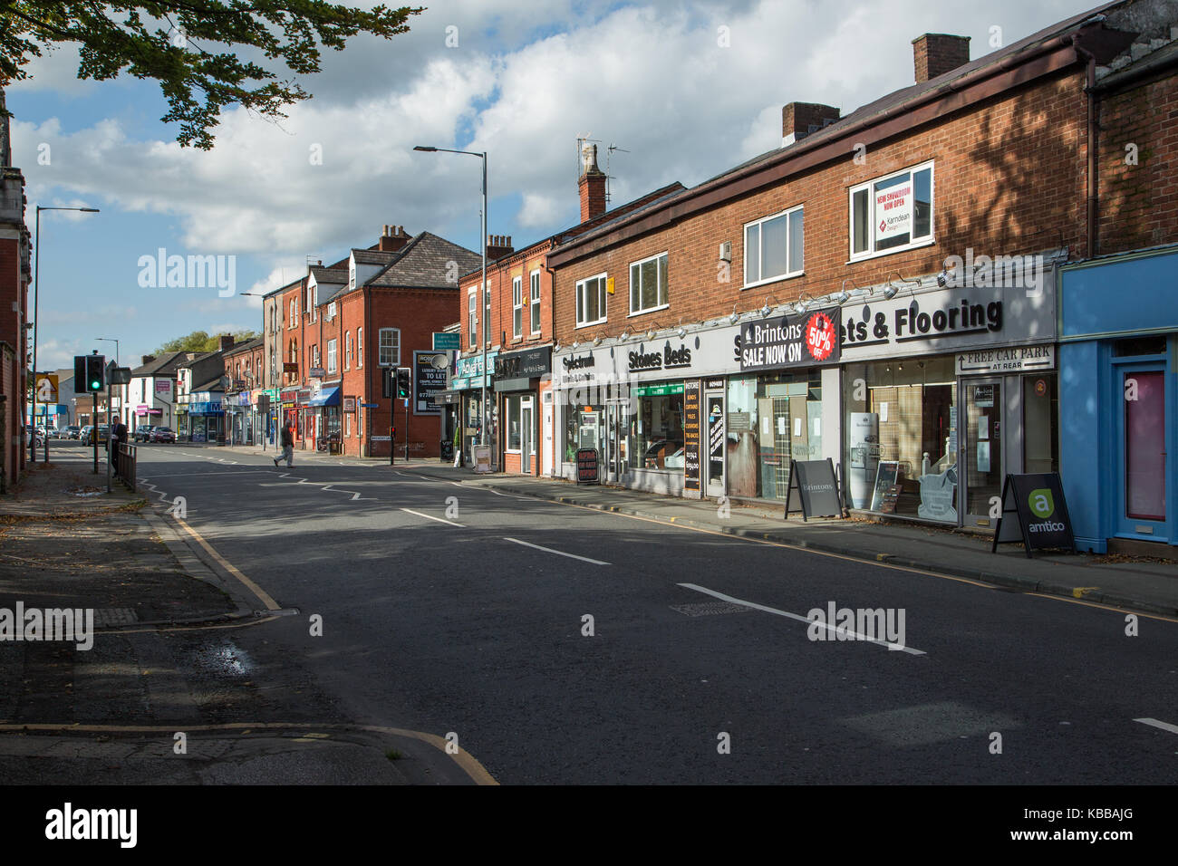 Chapel Street in Leigh, England, Großbritannien Stockfoto