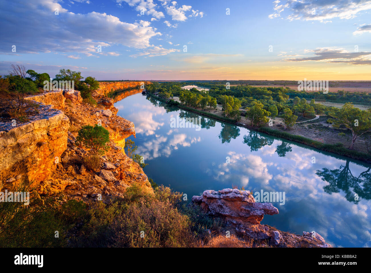 Murray River Sunset Stockfoto