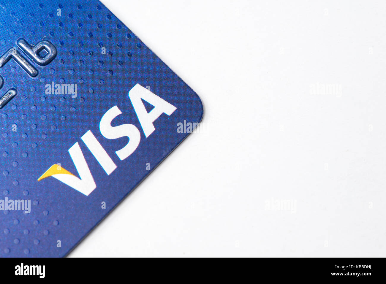 Chicago, IL, USA, May -12,2017, in der Nähe von eine Visa Kreditkarte auf weißem Hintergrund (nur für die redaktionelle Nutzung) Stockfoto