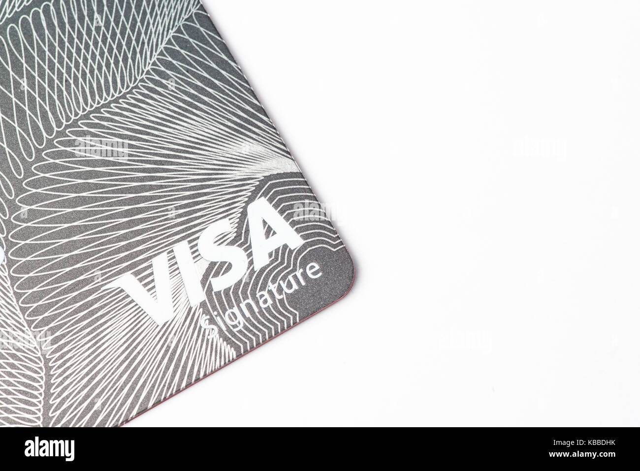 Chicago, IL, USA, May -12,2017, in der Nähe von eine Visa Kreditkarte auf weißem Hintergrund (nur für die redaktionelle Nutzung) Stockfoto