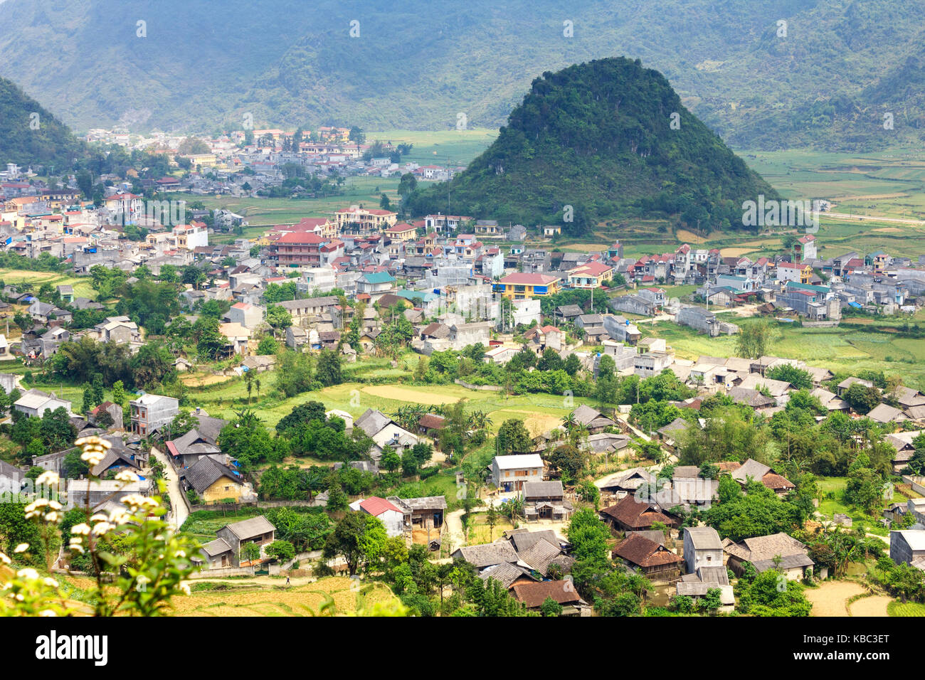 Tam Sohn Stadt, Quan ba, Ha Giang, Vietnam. Quan ba ist ein Landkreis in der Provinz Ha Giang in der nordöstlichen Region von Vietnam. Stockfoto