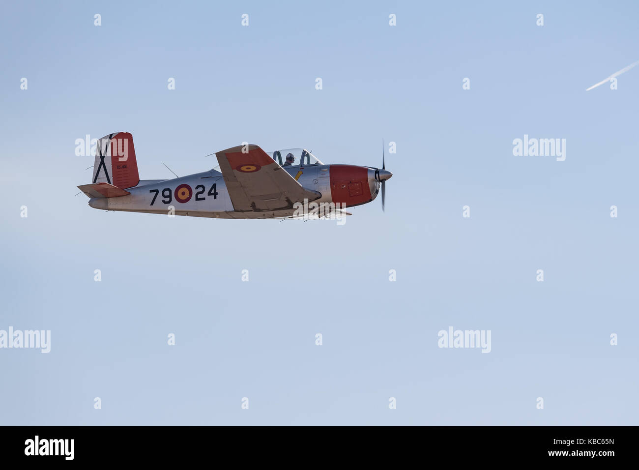 Airshow Festa Al Cel Lleida - Barcelona - Spanien, Beechcraft T-34 Mentor, Aeroclub Sabadell Stockfoto