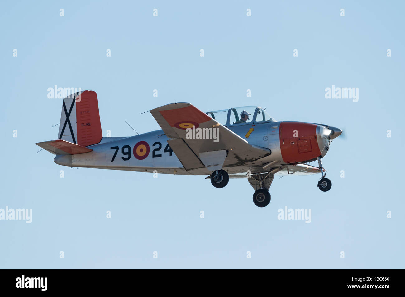 Airshow Festa Al Cel Lleida - Barcelona - Spanien, Beechcraft T-34 Mentor, Aeroclub Sabadell Stockfoto