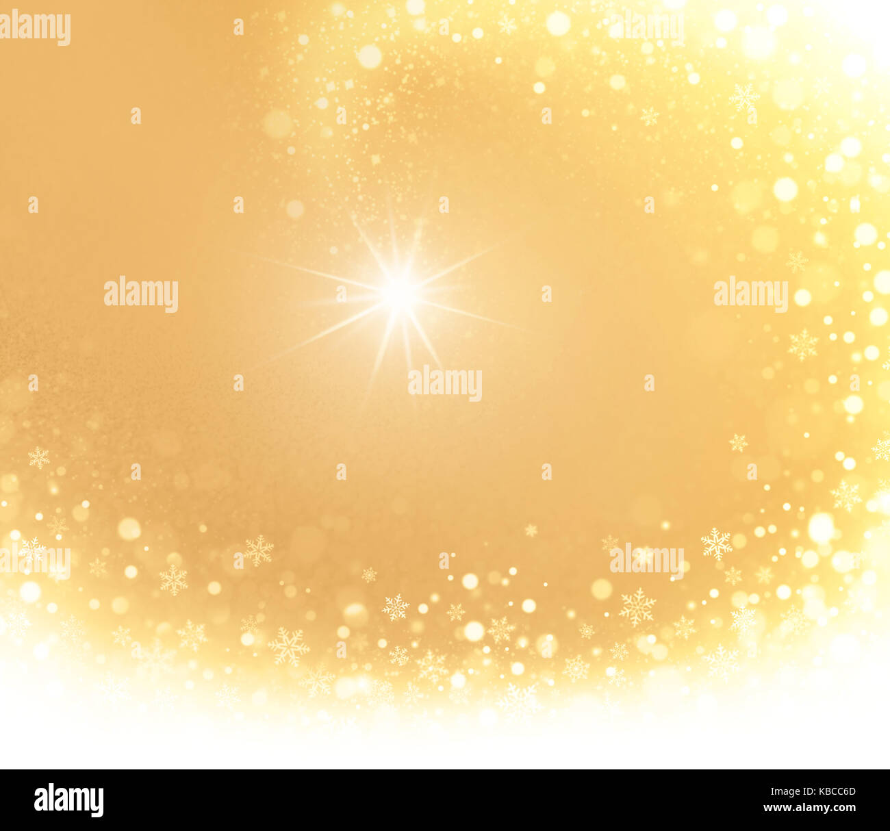 Shooting Star durch eine Gold Weihnachten Hintergrund glänzend Stockfoto