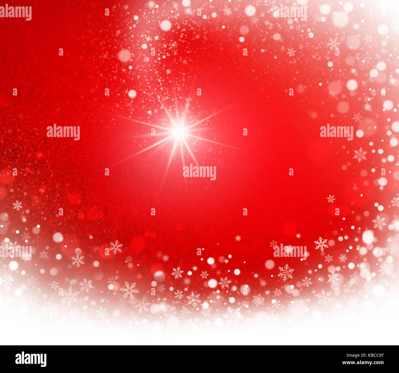 Shooting Star durch ein rotes Weihnachten Hintergrund glänzend Stockfoto