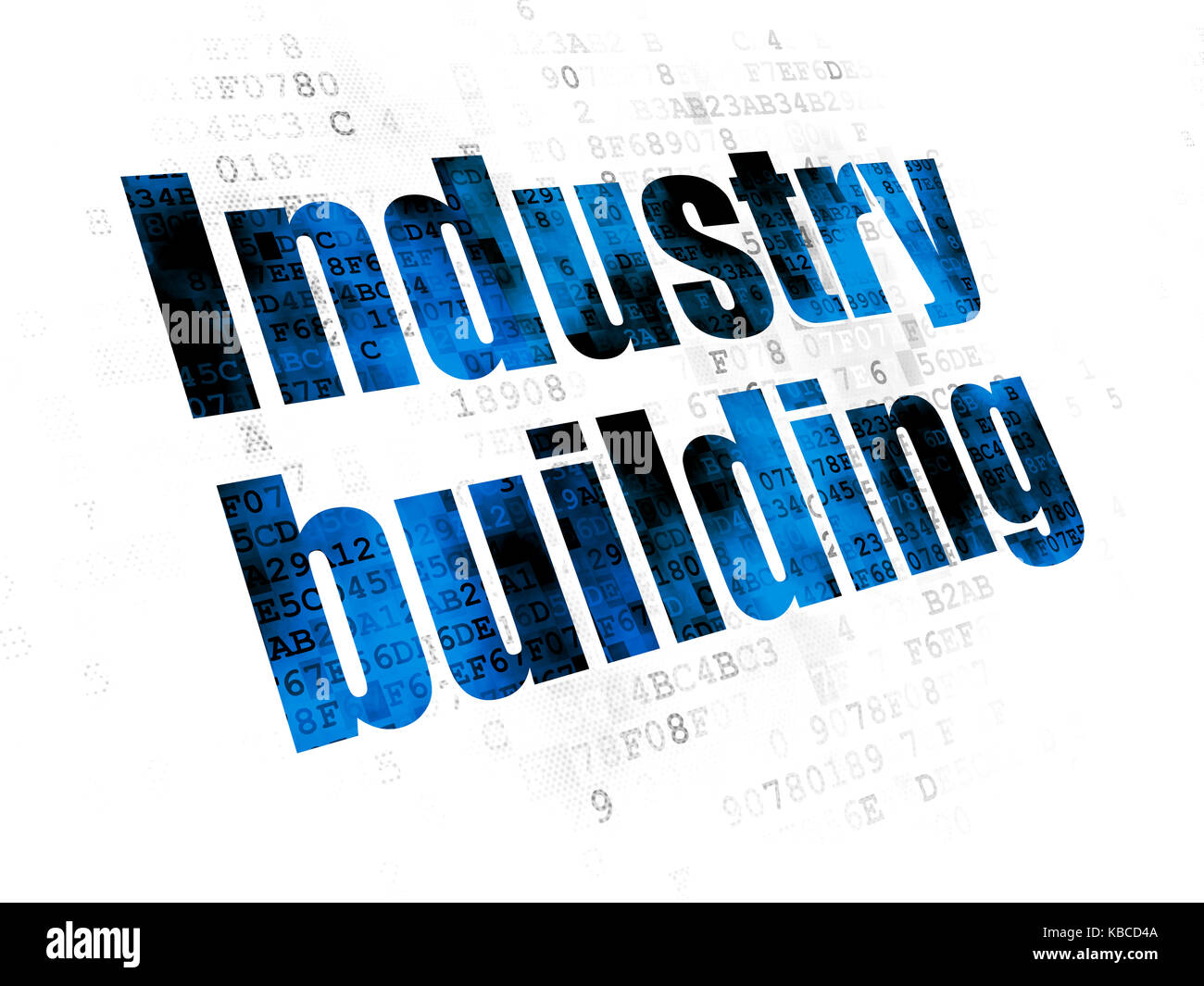 Industrie-Konzept: Industriegebäude auf Digital-Hintergrund Stockfoto