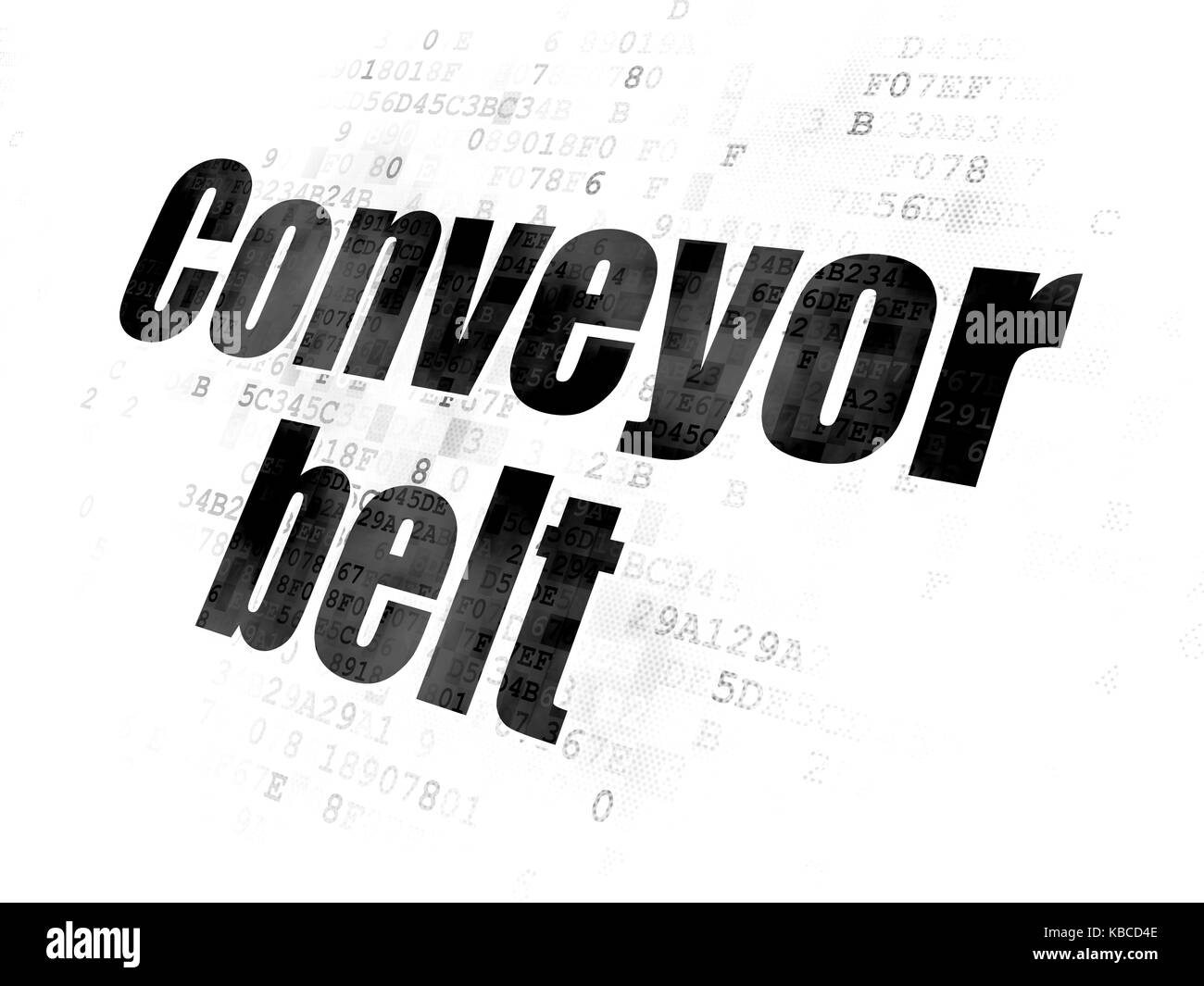 Manufacuring Konzept: Förderband auf Digital-Hintergrund Stockfoto