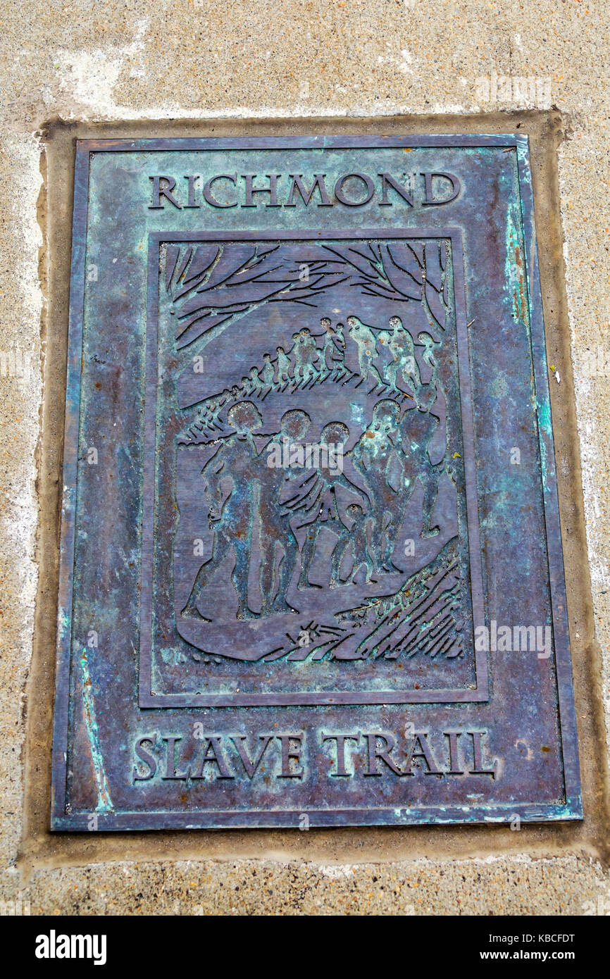 Richmond Virginia, Innenstadt, Slavery Trail, historische Markierung, VA170521100 Stockfoto