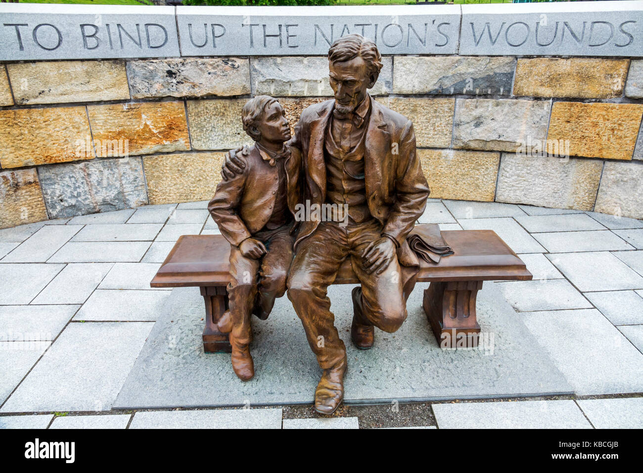 Richmond Virginia, Richmond National Battlefield Park, Skulptur, Abraham Lincoln und sein Sohn Tad Lincoln, VA170521127 Stockfoto