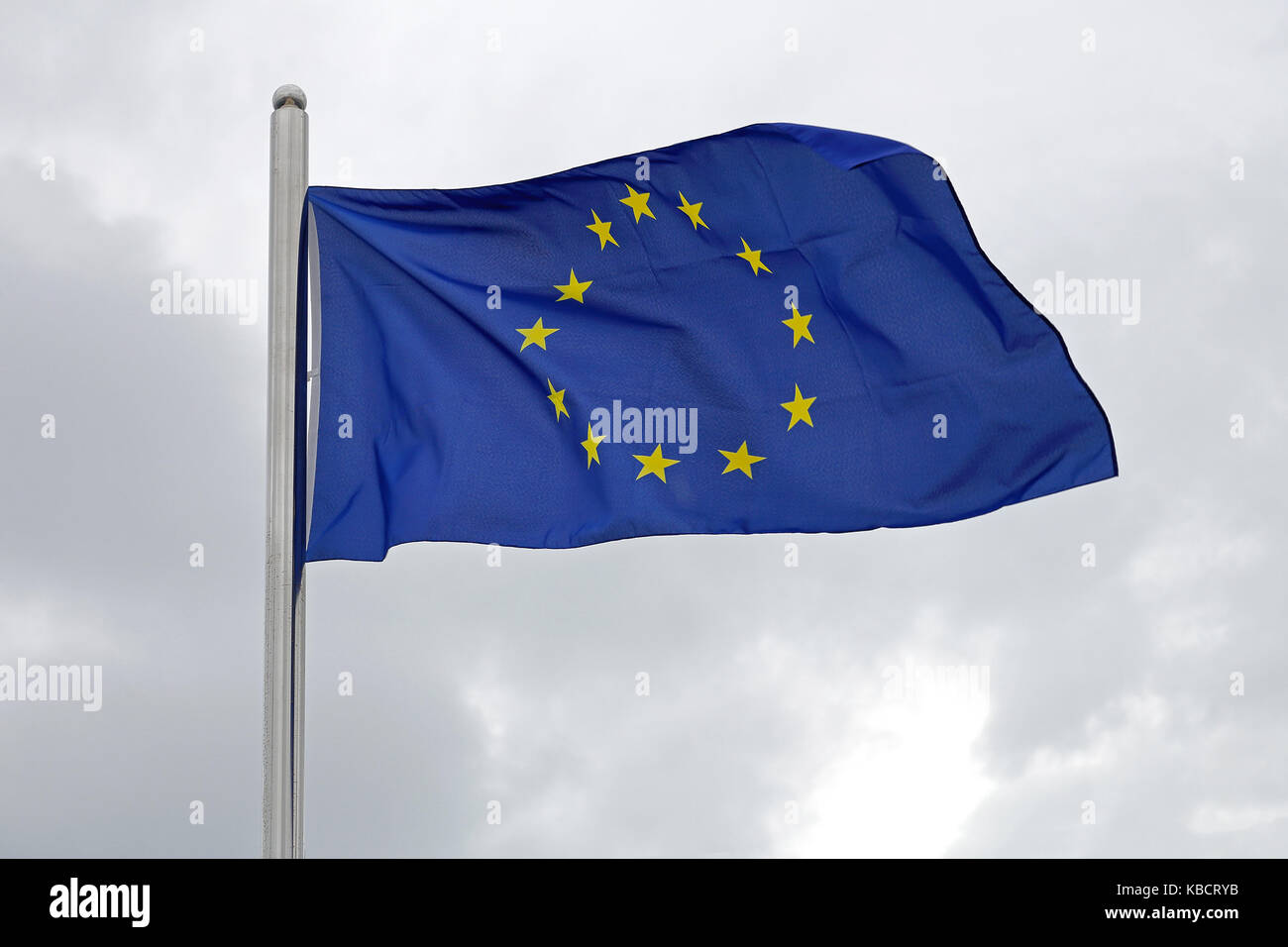 Blaue Flagge Mit Gelben Stern In Der Mitte