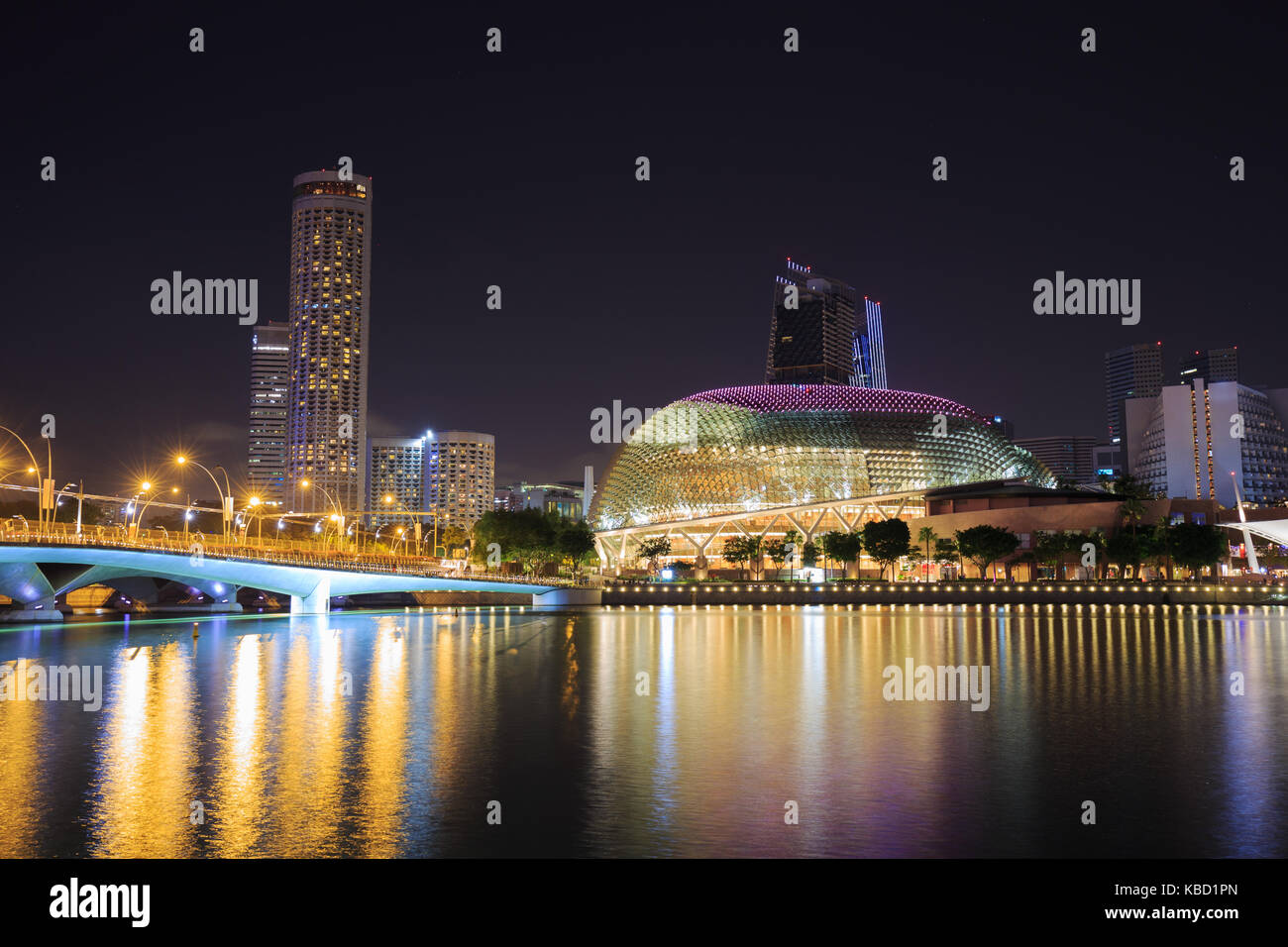 Blick auf die Skyline von Singapur City Stockfoto