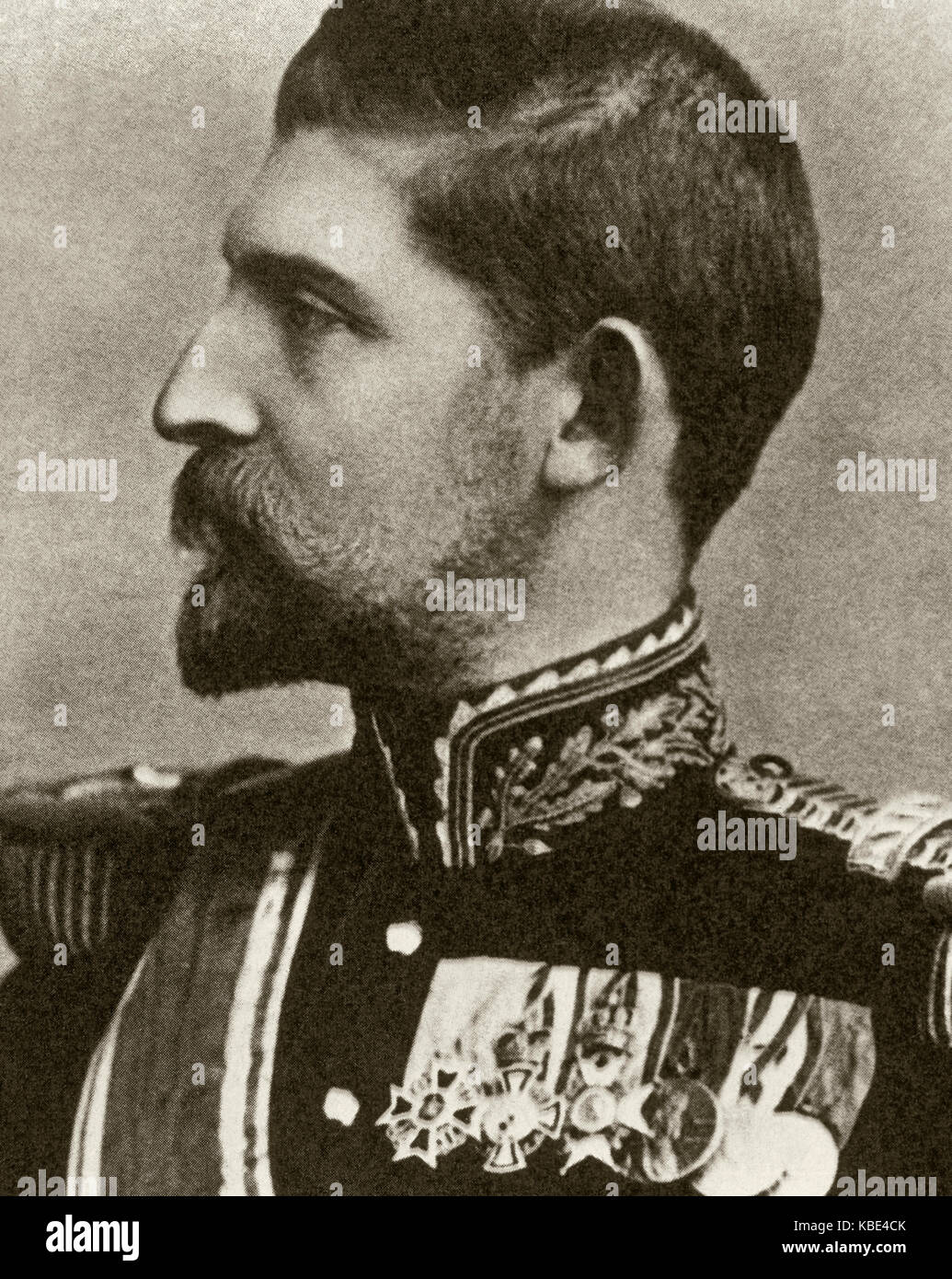 Ferdinand I (1865-1927), der den Spitznamen "Vereiniger". Von 1914-1927 König von Rumänien. Porträt. Fotografie. Stockfoto