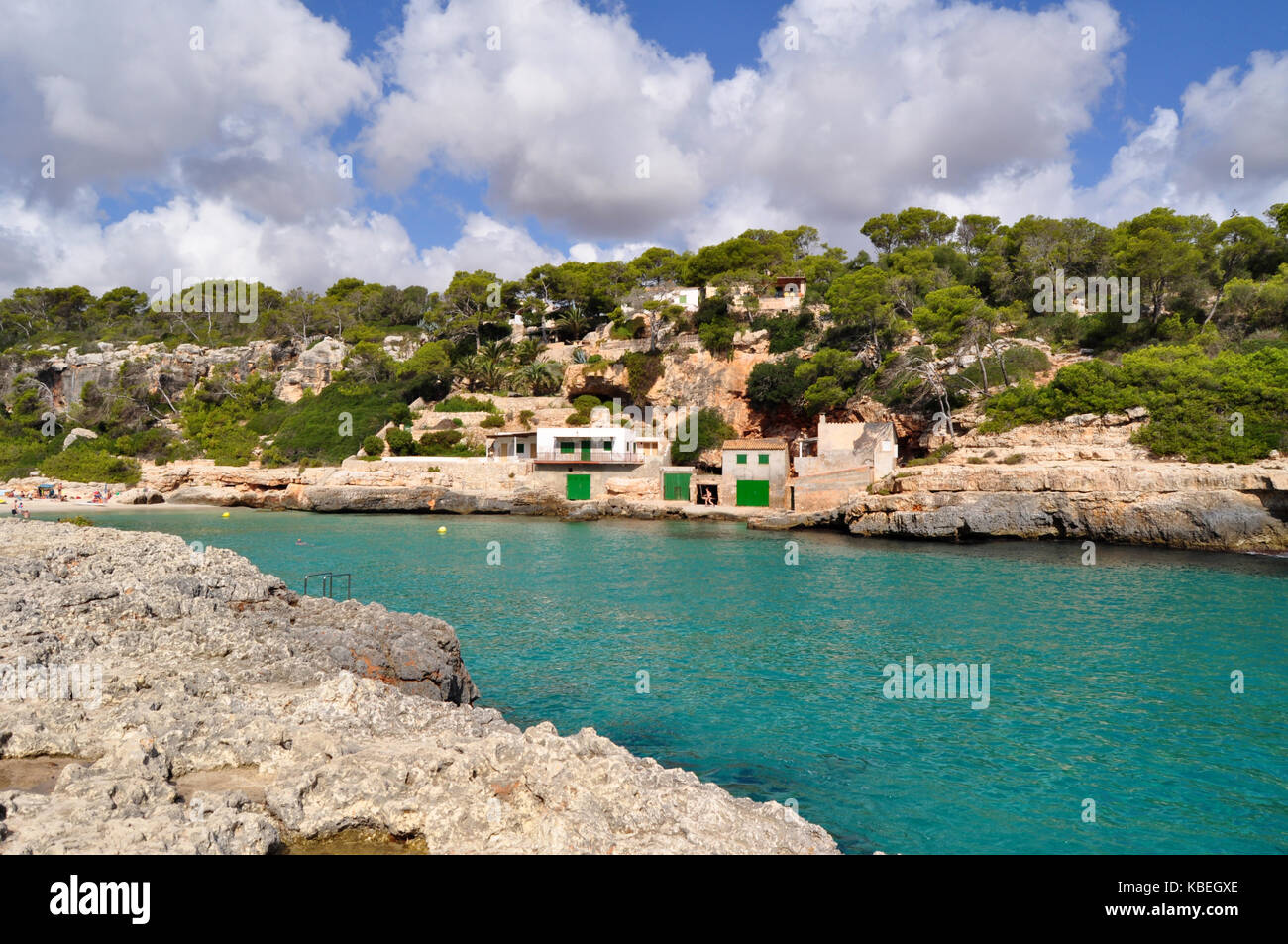 Cala Llombards Aussicht auf der Balearen Insel Mallorca in Spanien Stockfoto