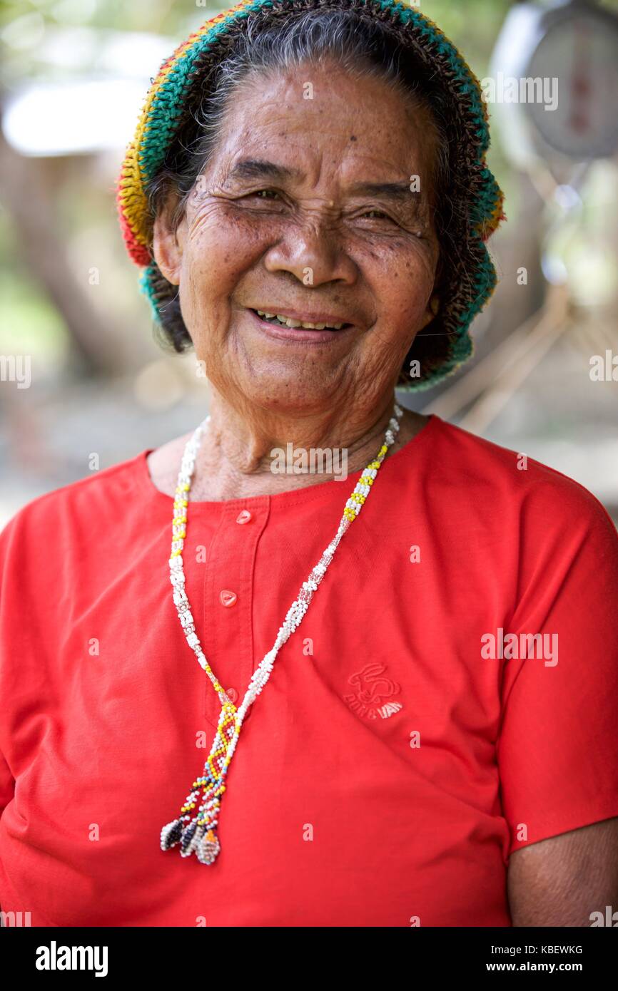 Naseco Dorf am 23. Mai. 2016 auf der Insel Mindanao die zweitgrößte Insel der Philippinen und die südlichsten. Die indigenen Völker der Provinz sind die Ata Manobo, Sie leben von Zivilisation und Kontakt mit anderen Inselbewohner zu vermeiden. Nur der Keim | Verwendung weltweit Stockfoto