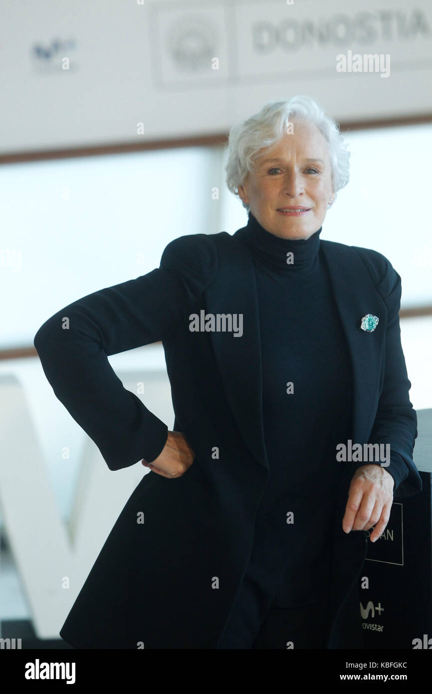 SAN SEBASTIAN, SPANIEN Ð 30. SEPTEMBER: Glenn Close an der Frau photocall während der 65Th San Sebastian Film Festival im Kursaal in San Sebastian, Spanien am 30. September 2017. Credit: Jimmy Olsen/MediaPunch *** KEINE SPANIEN *** Stockfoto