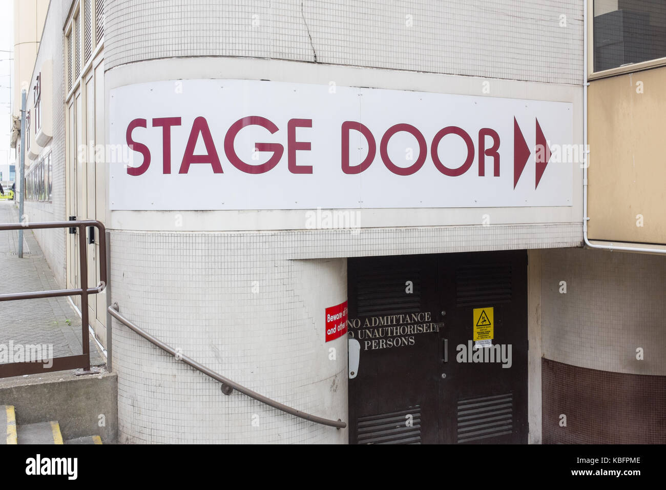 Stage Door im Theatre Royal Concert Hall in Nottingham. Stockfoto
