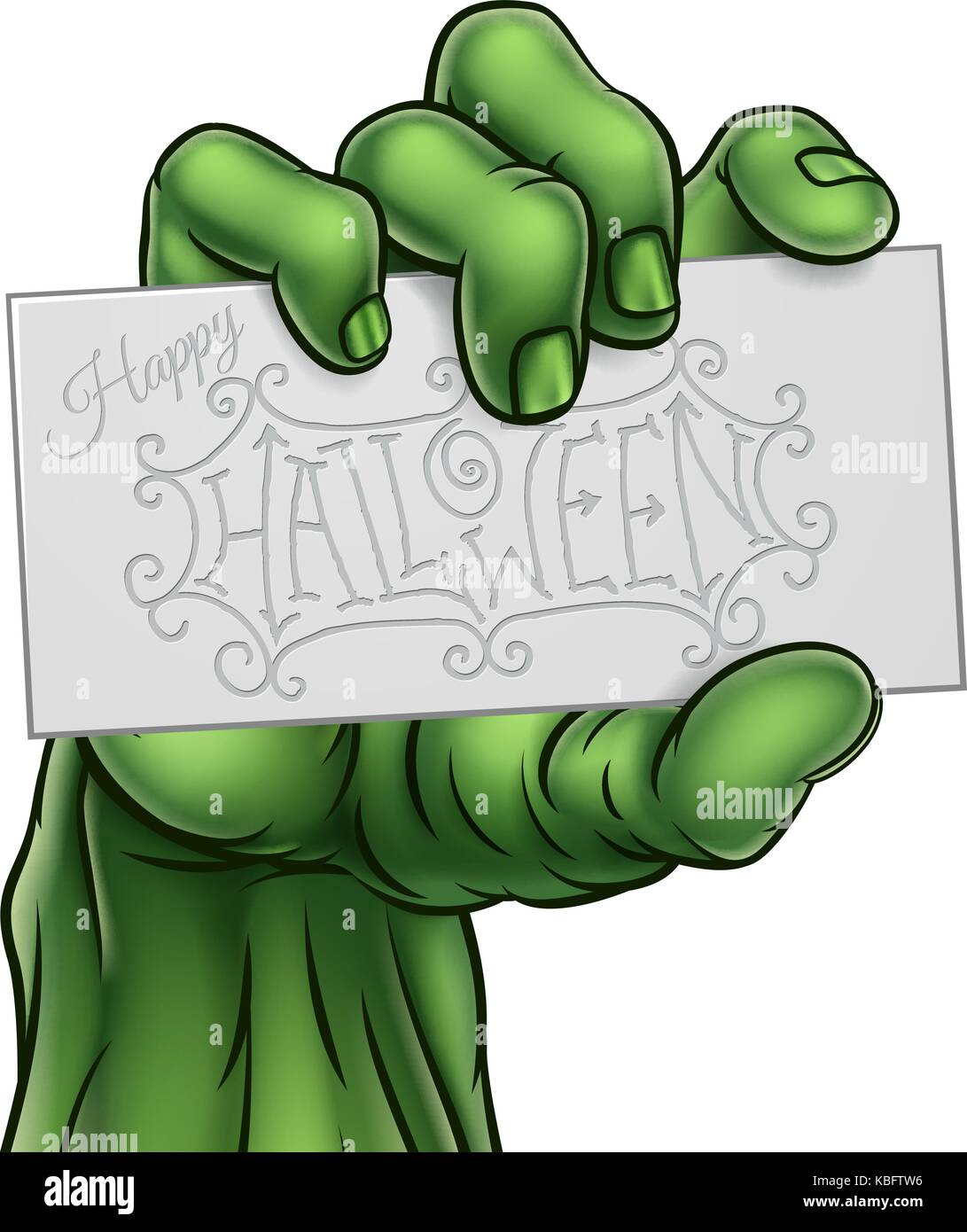 Zombie Monster Hand Happy Halloween Anmelden Stock Vektor