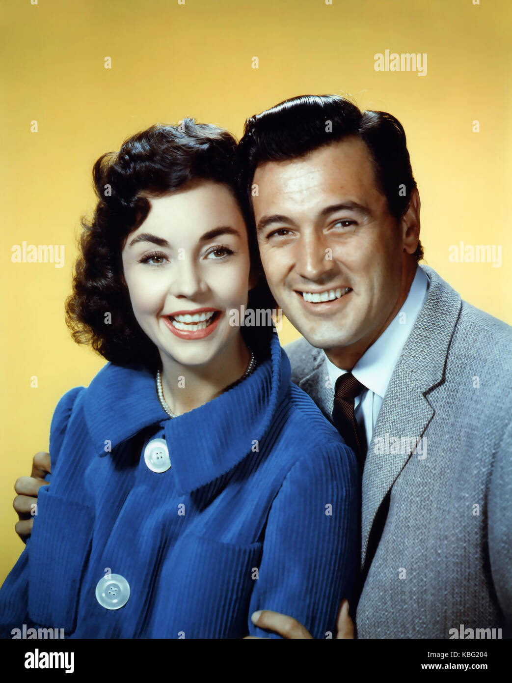 Der Abschied von der Arme 1957 Twentieth Century Fox Film. Werbung studio Bild von Rock Hudson und Jennifer Jones Stockfoto