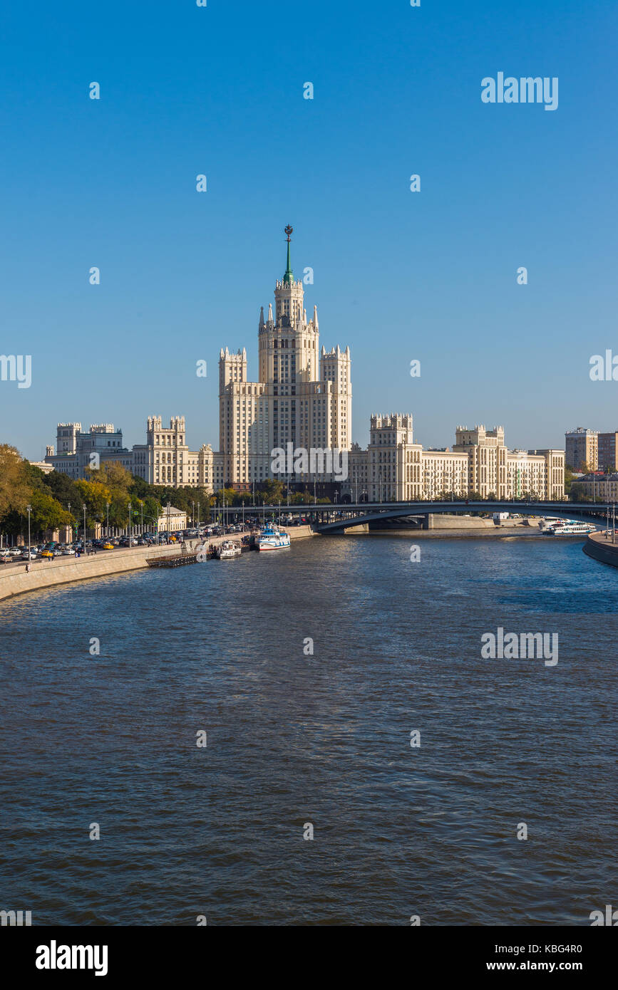 Moskau, Russland - 23. September. 2017. Stalins Haus auf Kotelnicheskaya Damm Stockfoto