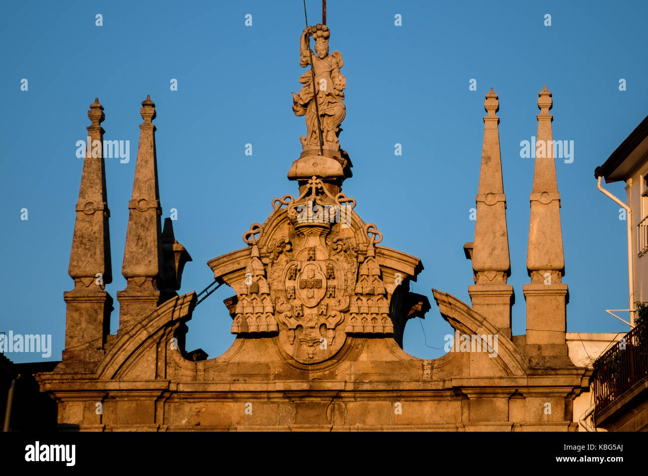 Ein Spaziergang auf dem historischen Zentrum von Braga, Portugal eines der architektonischen Vielfalt aus der römischen Fundamenten bewundern können, die barocke, neoklassischen Stockfoto