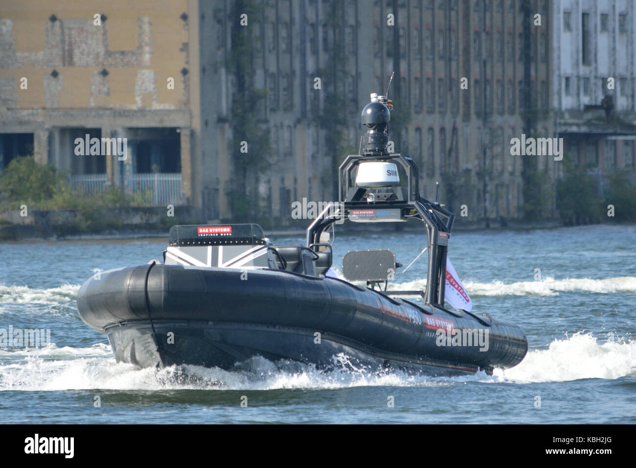 BAE Systems unbemannte Pacific 950 RHIB am DSEi 2017 gezeigt, Stockfoto