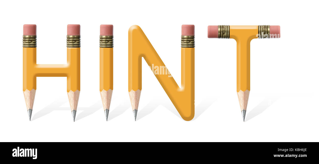 Gelb Holz- Bleistifte gebildet Tip Wort über weißen Hintergrund zu buchstabieren Stockfoto