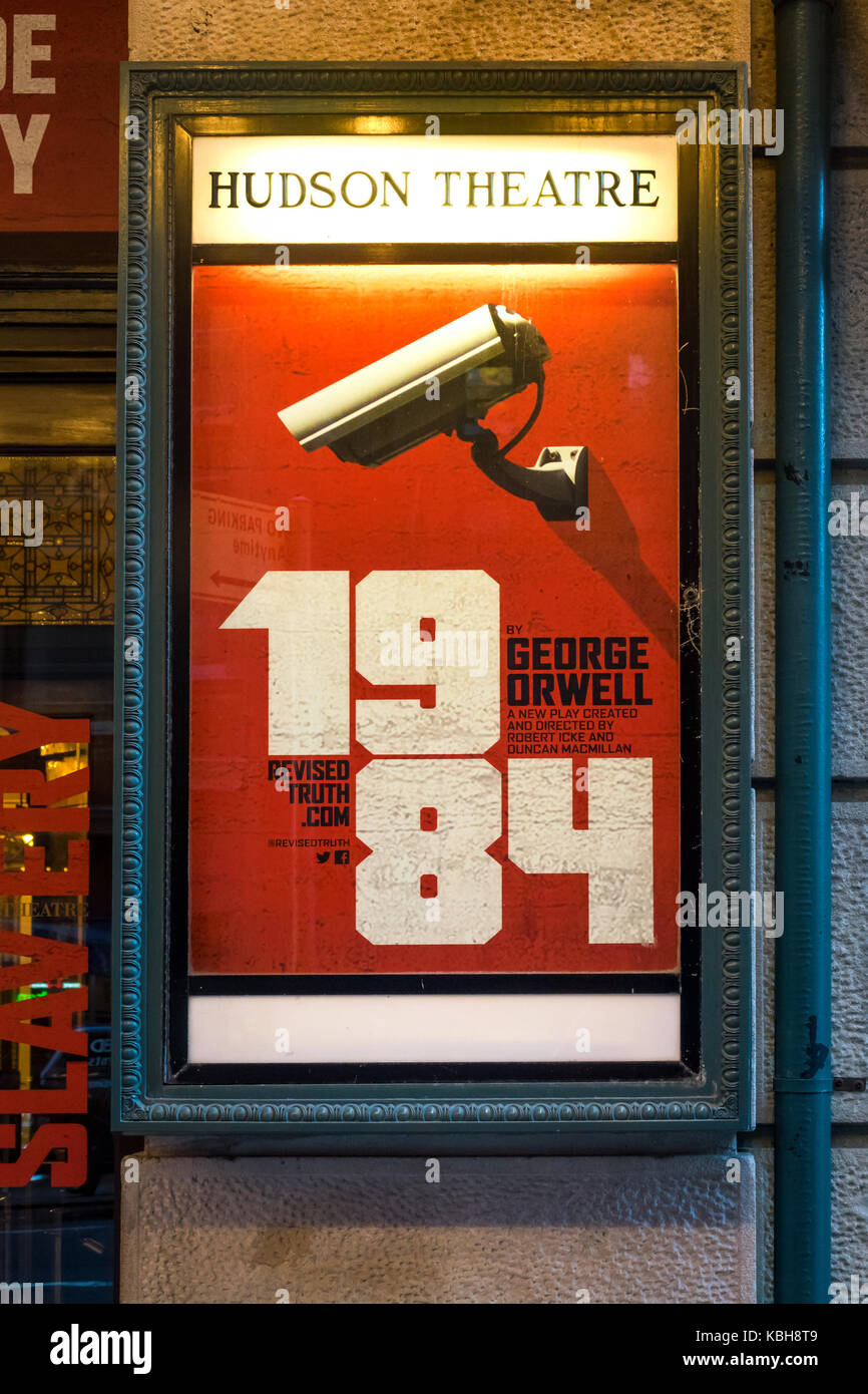 1984, ein Spiel auf der ikonischen dystopischen Roman von George Orwell am Hudson Theater in New York City Stockfoto