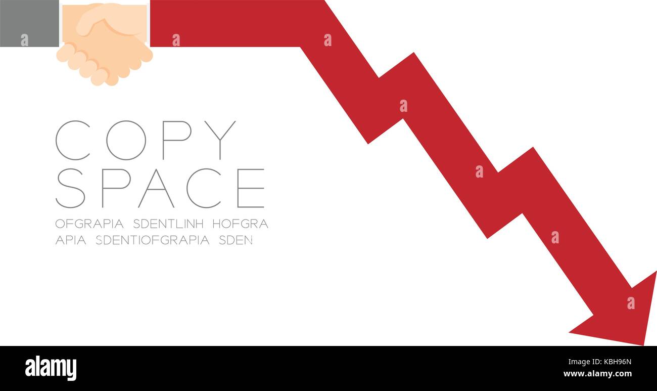 Handshake Geschäftsmann set Business Partner Connection: Umsatz Verlust Graph Konzept Idee Abbildung auf weißem Hintergrund, mit Kopie Raum Stock Vektor