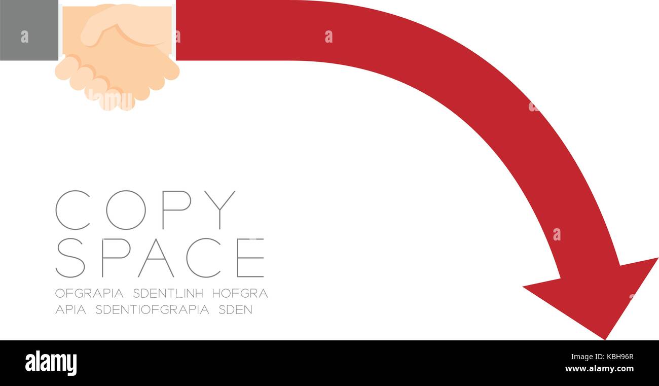 Handshake Geschäftsmann set Business Partner Connection: Umsatz Verlust Graph Konzept Idee Abbildung auf weißem Hintergrund, mit Kopie Raum Stock Vektor