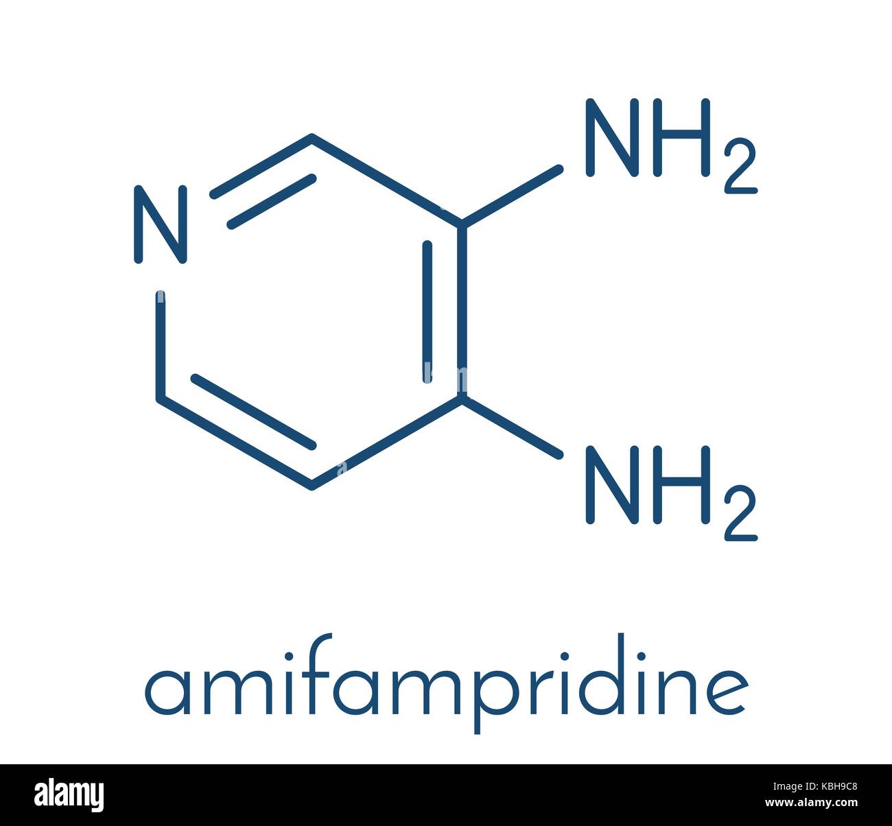 Diaminopyridine Amifampridine (3,4-, 3,4-DAP) Orphan Drug. Muskel verwendet seltene Krankheiten zu behandeln. Skelettmuskulatur Formel. Stock Vektor