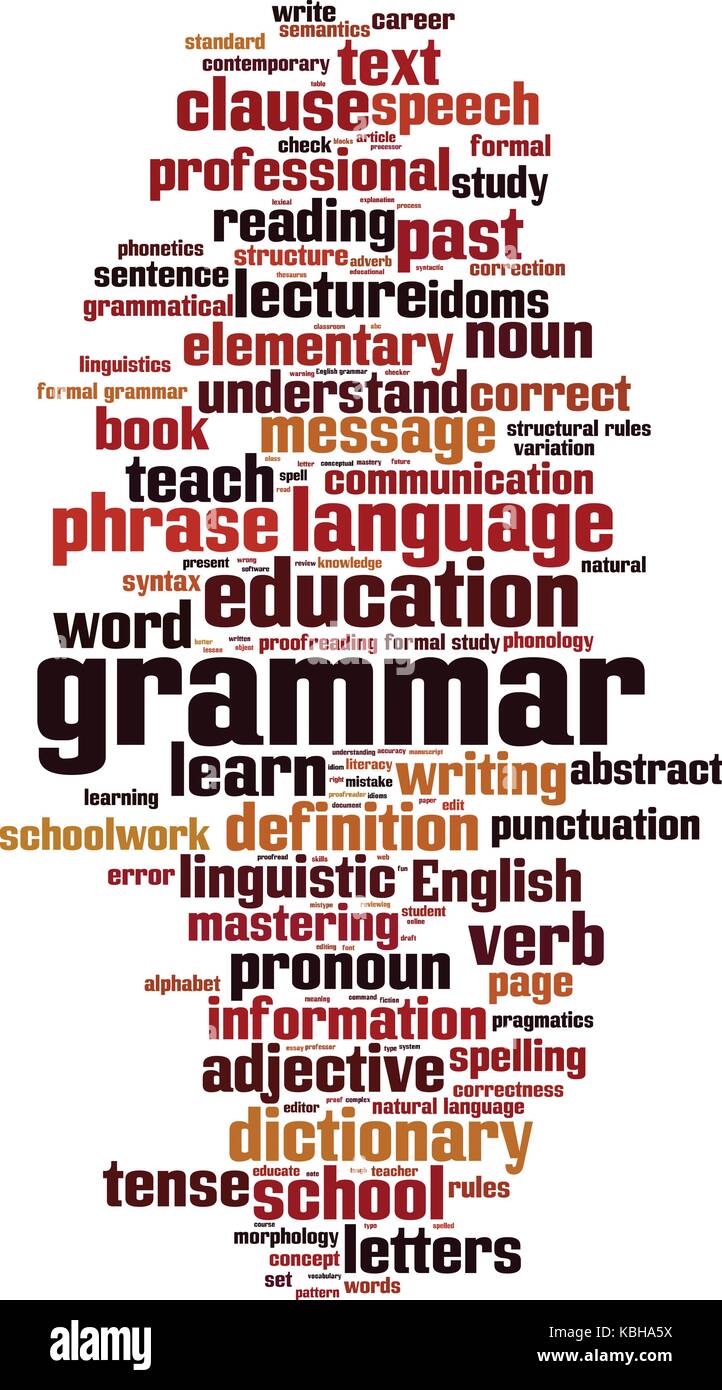Grammatik Wort cloud Konzept. Vector Illustration Stock Vektor